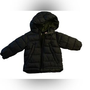 Zara Kids Hooded Quilted Black Puffer Jacket - 9-12 Months‎